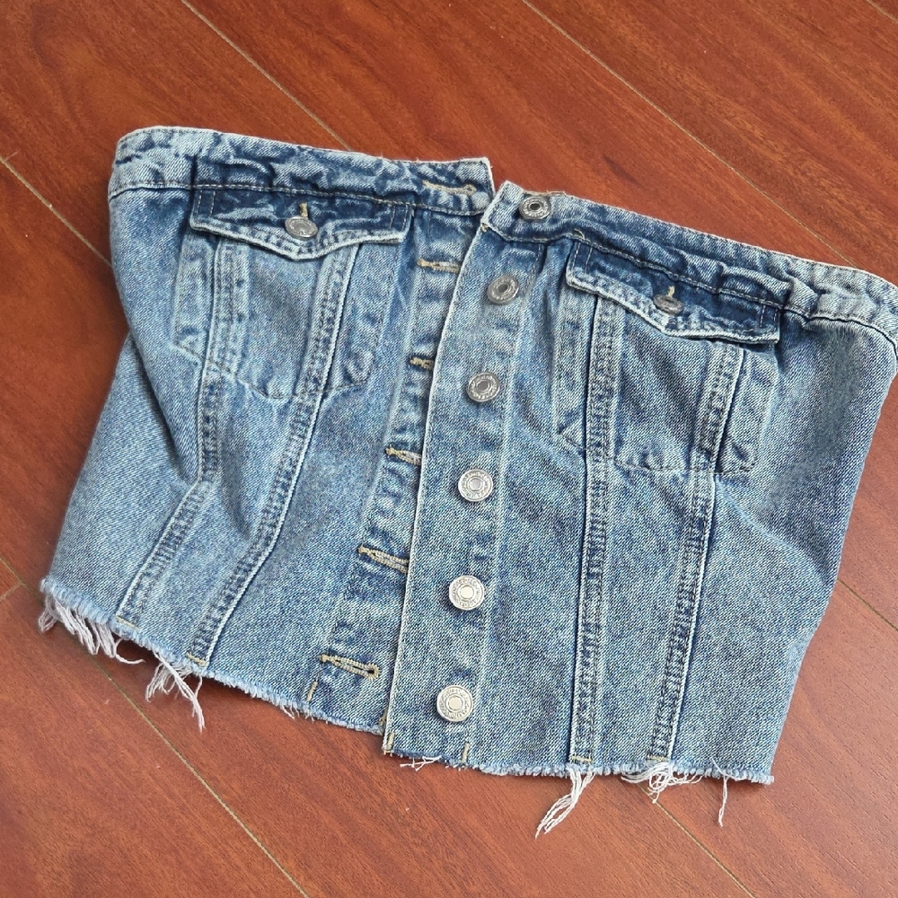 SHEIN Light Blue Denim Top